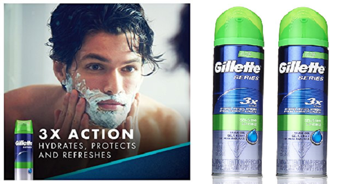 Gillette Series 3X Action Shave Gel (Sensitive) Pack of 6 Only $10.60 Shipped!