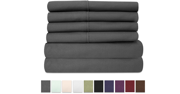 6 Piece 1500 Thread Count Egyptian Quality Deep Pocket Queen Bed Sheet Set – Just $16.00!