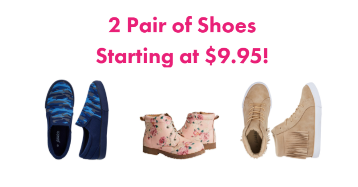 TWO Pairs of Kids’s Shoes Just $9.95!!