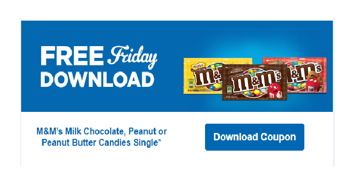 FREE M&M’s Milk Chocolate, Peanut or Peanut Butter Candies Single! (Download Coupon Today, Oct. 13th)