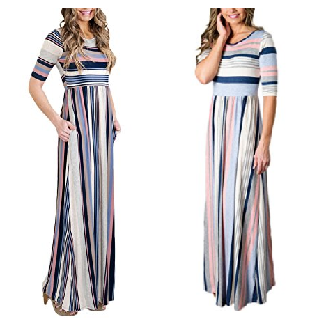 Amazon: Women’s Color Block Striped Maxi Dress Only $19.99!