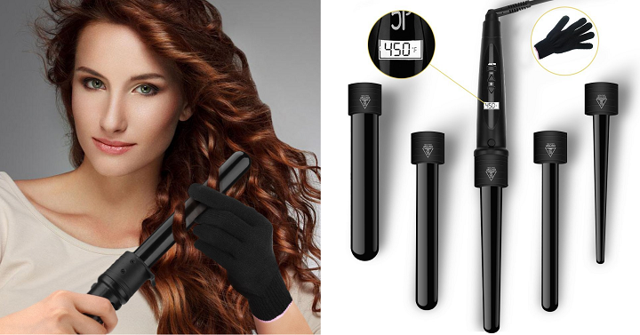 Elehot Curling Wand Iron with 5 Interchangeable Barrels Only $29.75 Shipped!