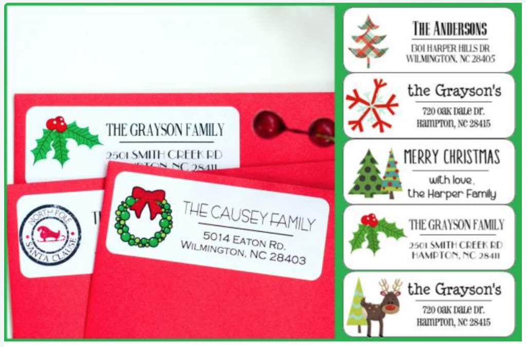 Set of 90 Holiday Address Labels Just $6.50!