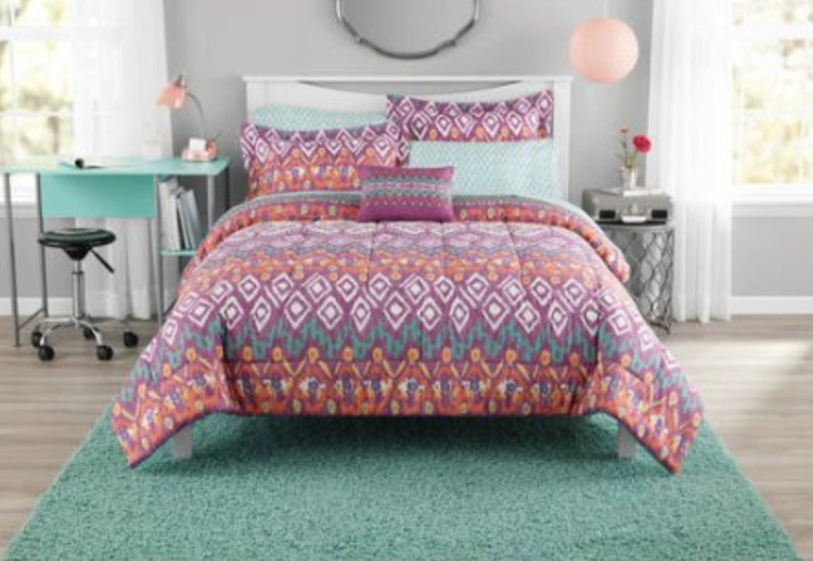 Mainstays Pink Tribal Bed in a Bag Comforter Set Just $14.99!