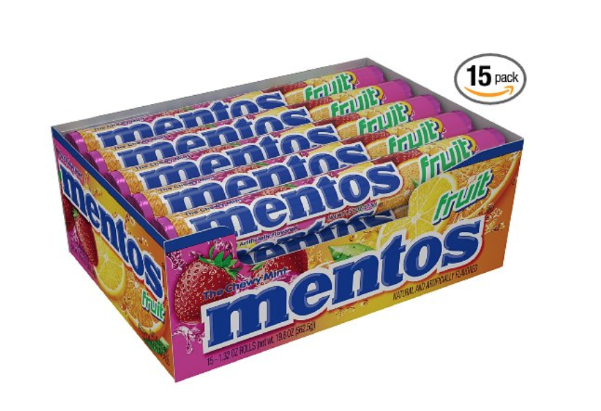 Mentos Chewy Fruit Candy Roll 15-Pack Just $8.55 Shipped!