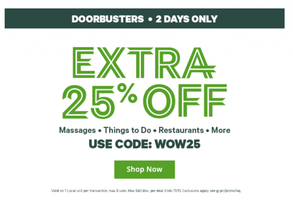 WOW! Save 25% Off Local Deals At Groupon!