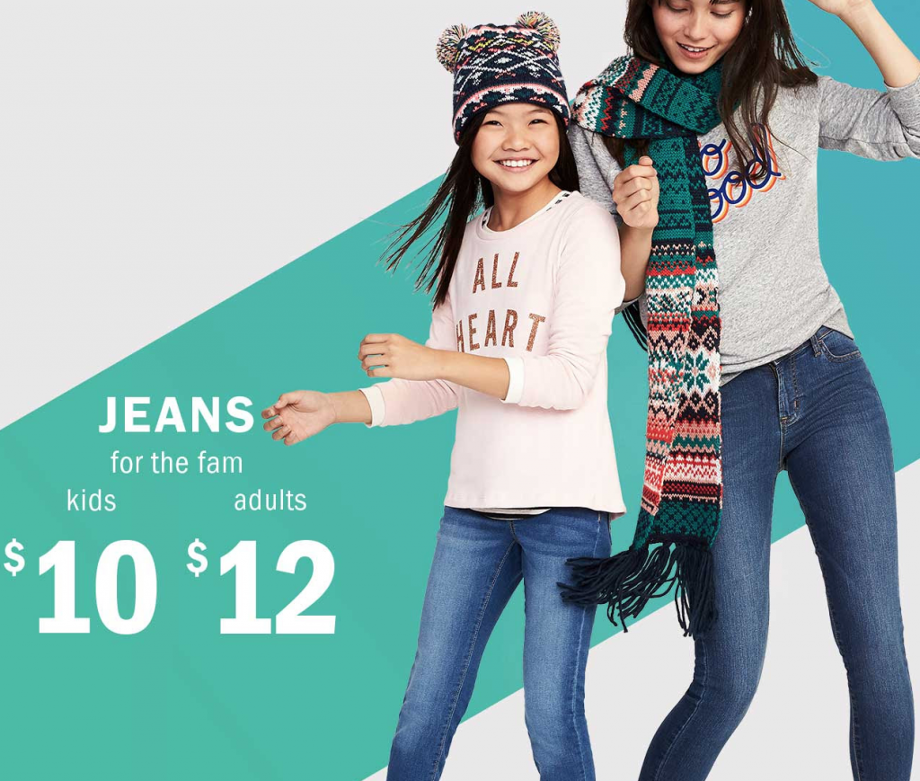 Jeans For The Family Just $10 For Kids $12 For Adults Today Only At Old Navy!