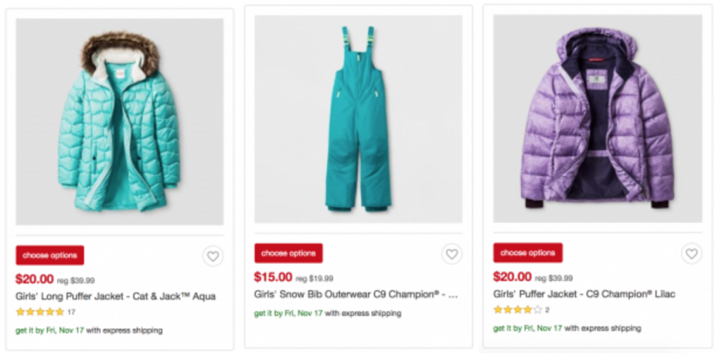 $20.00 Puffer Coats & $15.00 Snowbibs For Kids At Target!