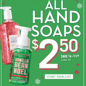 Woo Hoo! $2.50 Hand Soaps Today Only At Bath & Body Works!