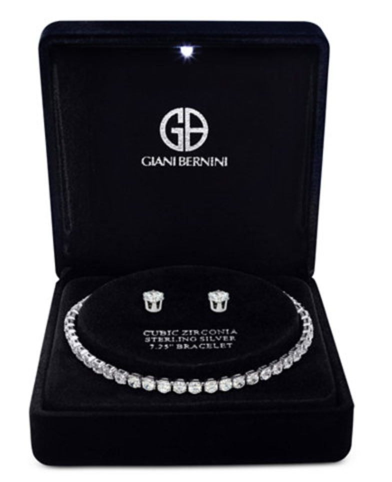 Cubic Zirconia Tennis Bracelet & Stud Earrings Set Just $19.99! (Reg. $125.00)