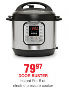 Instant Pot 6-Quart Pressure Cooker $79.97! BLACK FRIDAY PRICE!