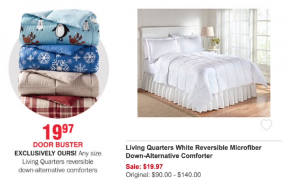 BLACK FRIDAY DEAL! Reversible Down-Alternative Comforters Any Size $19.97! (Reg. $90-$140)