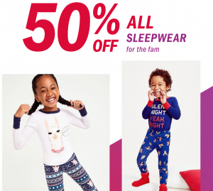 50% Off Sleepwear For The Whole Family & $4.00 Cozy Slippers For Men & Women Today Only At Old Navy!