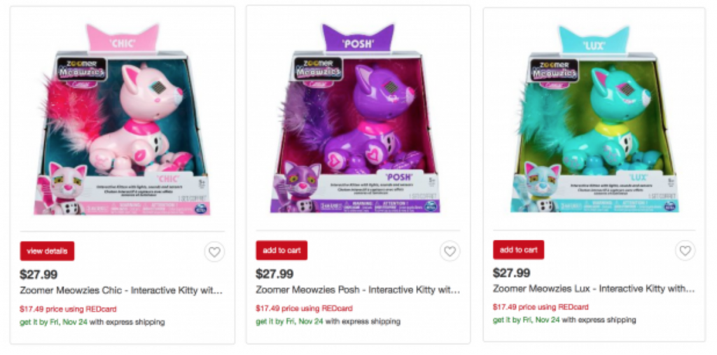 Zoomer Meowszies Interactive Kitty Just $17.49! Black Friday Price For Target REDCard Holders!