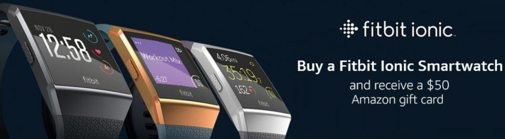 FitBit Ionic SmartWartch $299.00 Plus, Get a $50 Amazon Gift Card!