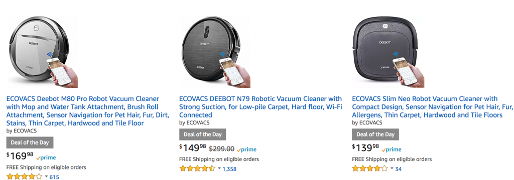 ECOVACS Robot Vacuum Cleaners 50% Off! Prices As Low As $139.89! Today Only!