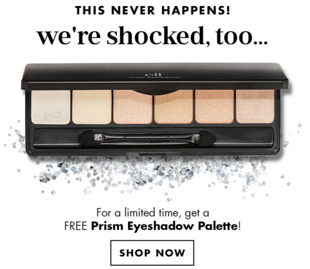 FREE Prism Eyeshadow Palette With Purchase of $25 at e.l.f!