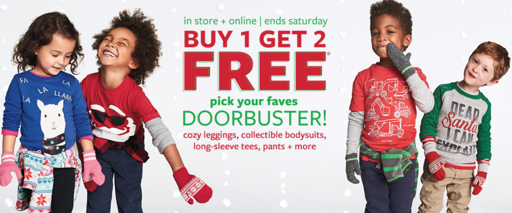 Carters: Buy One Get Two FREE Doorbusters! Leggings, Bodysuits, Long-Sleeve Tee, Pants & More!