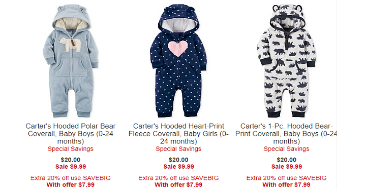 Macy’s: Carter’s Coveralls Only $7.99 – TODAY ONLY!