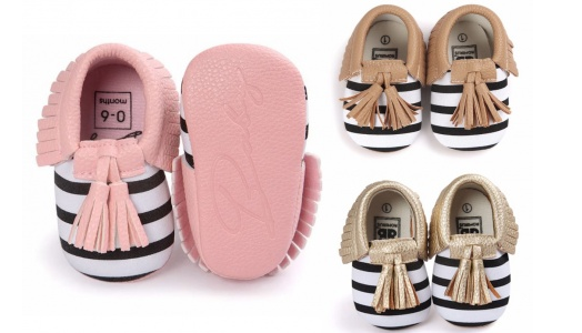 Striped Baby Moccasins Only $9.98 Shipped!