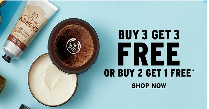 The Body Shop: Buy 3 Get 3 FREE Sale Happening Now! Grab Friend Gifts & Stocking Stuffers!