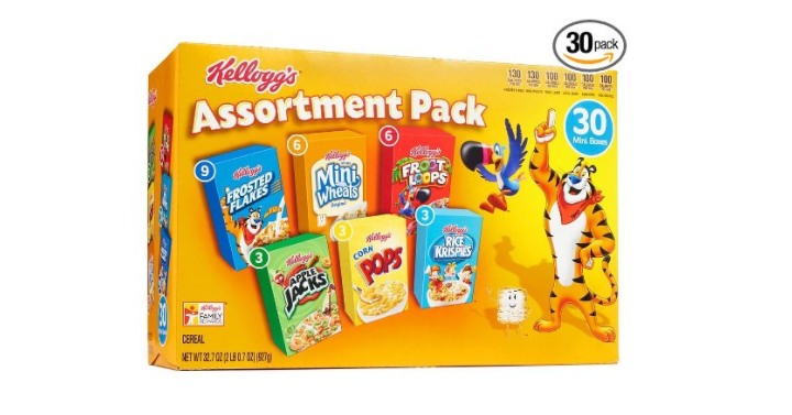 Kellogg’s Breakfast Cereal (Single-Serve Boxes, 30-Count) Only $6.50 Shipped! Fun Stocking Stuffer!