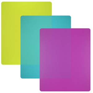 Flexible Plastic Cutting Board Mats set, Colorful Kitchen Cutting Board Set of 3 Colored Mats $5.99