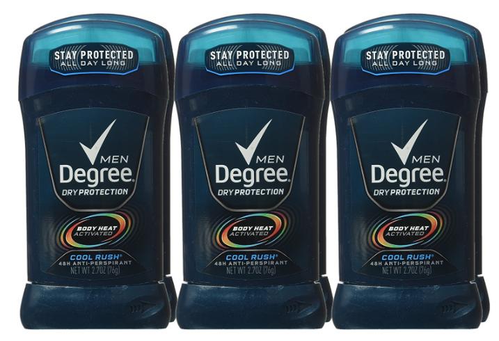 Degree Men Dry Protection 48 Hour Antiperspirant, Cool Rush 2.7 oz (Pack of 6) – Only $8.98!