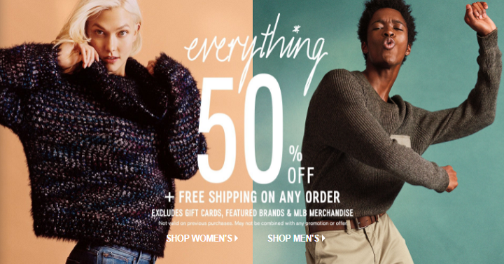 Express: Save 50% Off EVERYTHING + FREE Shipping!