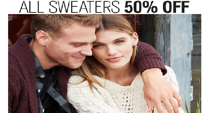 Express: Take 50% off ALL Sweaters! (Today, Nov. 15th Only)