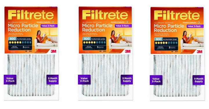 Filtrete Allergen Defense Micro Furnace Air Filter 3 Pack Only $15.88! (Variety of Sizes)