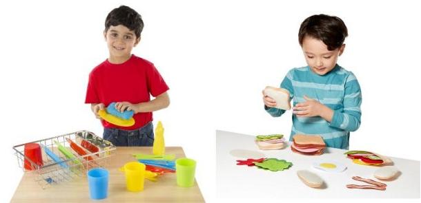Melissa & Doug Let’s Play House Wash and Dry Dish Set AND Melissa & Doug Felt Food Sandwich Play Food Set Only $18.73 for BOTH!