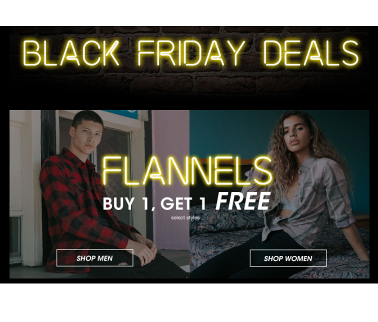 Tilly’s Black Friday Deals are Live! Flannels Buy 1 Get 1 FREE & More + FREE Shipping!