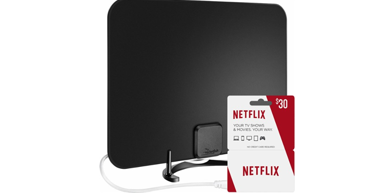 Rocketfish Ultra Thin HDTV Antenna and Netflix $30 Gift Card – Just $49.99!