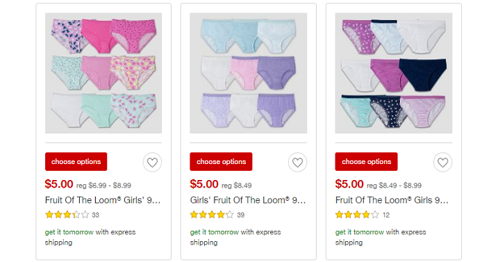 Target: Fruit of Loom Kids’ Underwear Packs Only $5.00 + FREE Shipping!