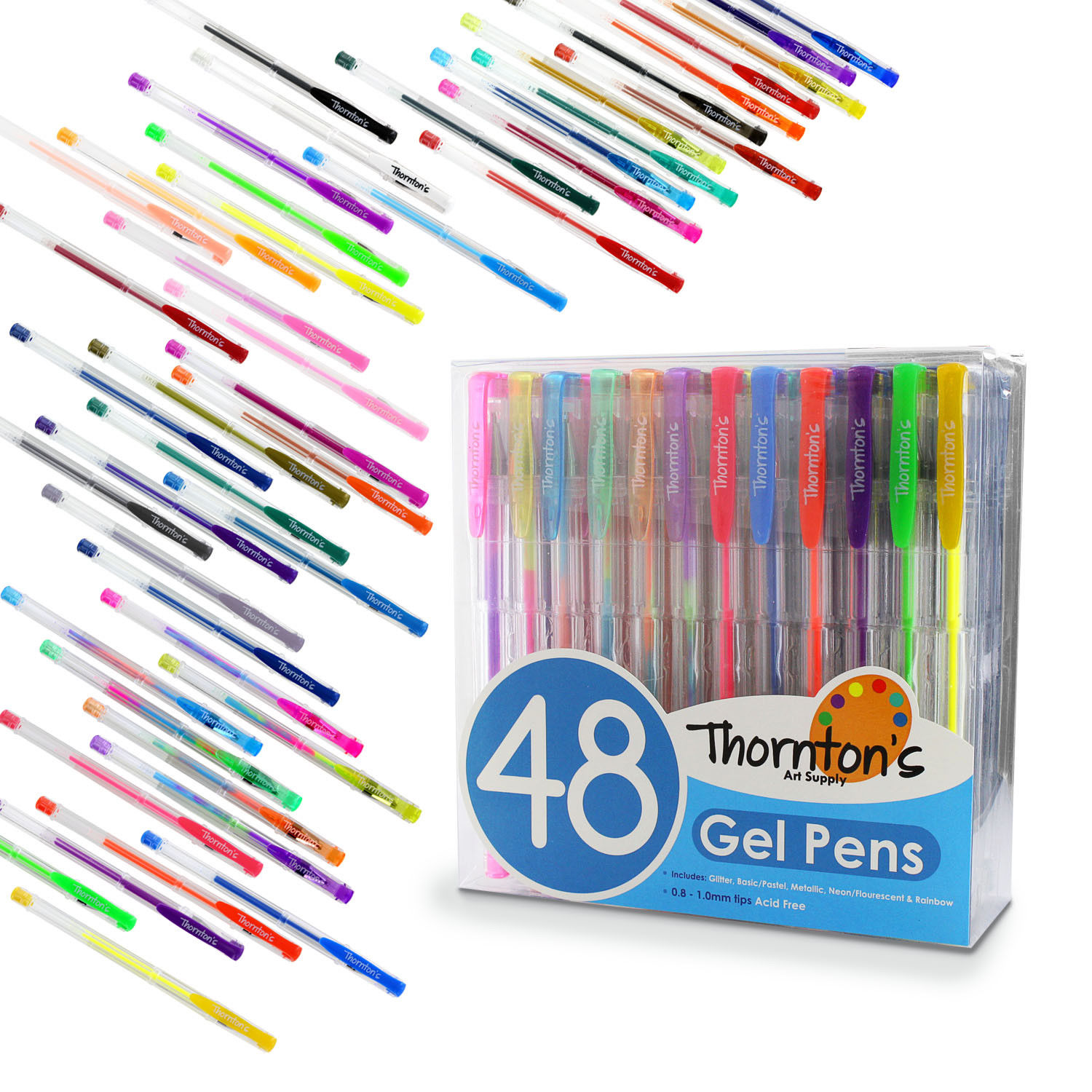 48 Thornton’s Assorted Art Colors Craft School Sketch Gel Pen Only $6.99 Shipped!