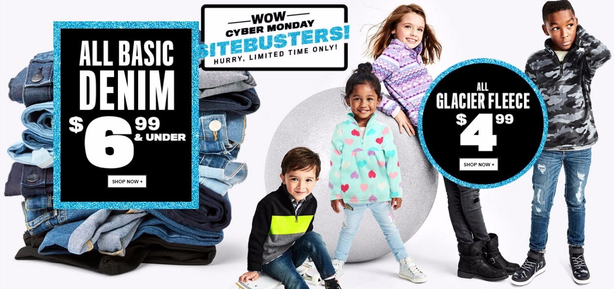 WOW!! Cyber Monday at The Children’s Place EXTENDED! Denim $6.99! Fleece $4.99! FREE Shipping!