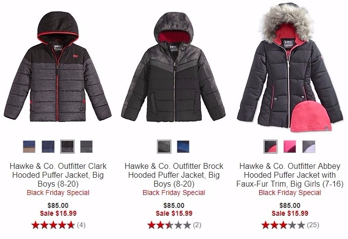 Hawke & Co Kids’ Puffer Jackets Just $15.99!