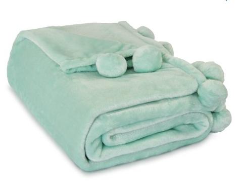 Mainstays Cozy Plush Fleece Pompom Throw Blanket – Only $5!
