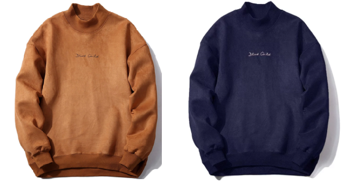 Crew Neck Graphic Print Suede Sweatshirts Only $15.99 Shipped! 10 Colors to Choose From!