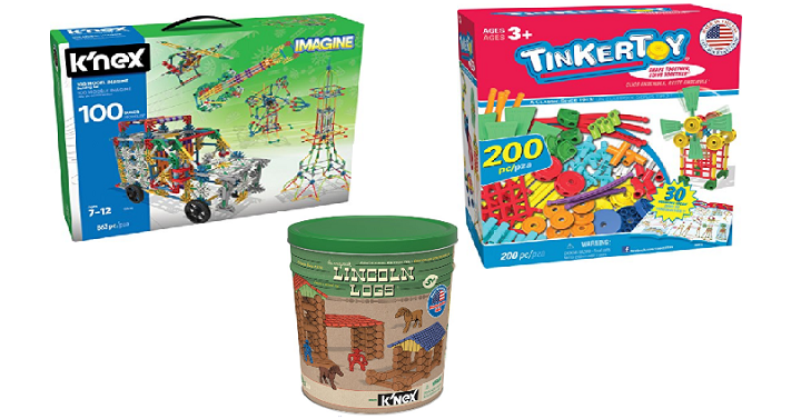 Hurry! Save up to 40% on K’NEX, Tinker Toys, & Lincoln Logs! Today, Nov. 6th Only!