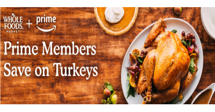 Amazon Prime Members: Save an Extra 20% off Turkeys at Whole Foods Market!