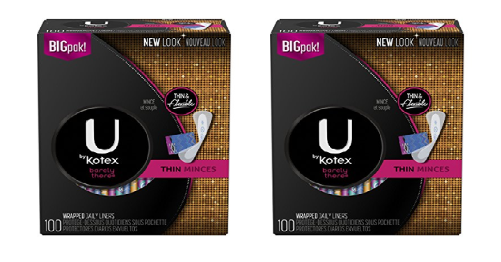 U by Kotex Barely There Liners (100 Count) Only $4.22 Shipped!