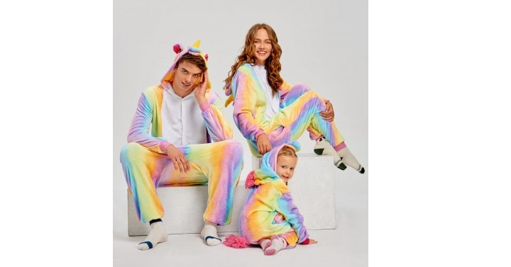 Rainbow Unicorn Christmas Family Onesie Pajamas – Just $11.55!