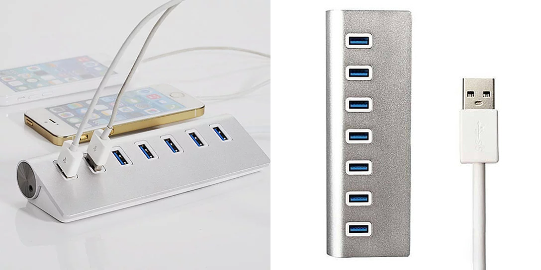 7-Port Portable Aluminum 3.0 USB Hub Only $24.99! Save 50%!!