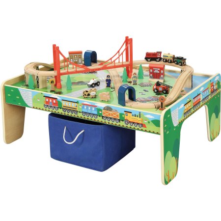 Wooden 50 Piece Train Set with Small Table Only $34.97!