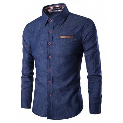 Men Fashion Button Down Long Sleeve Denim Shirt Only $9.99 Shipped!