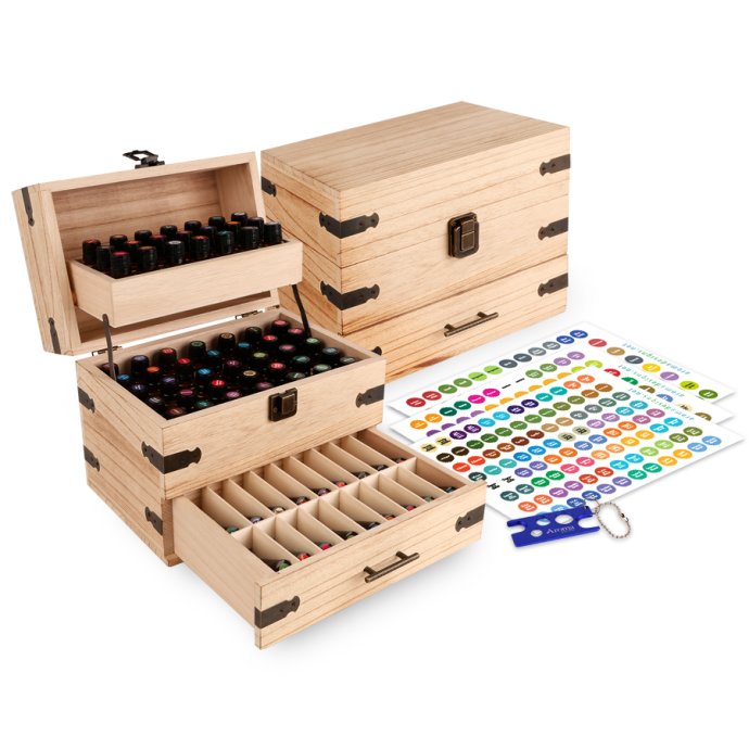 Wood Multi-Tray Essential Oil Organizer (Holds Up to 74 Oils) Only $39.95!