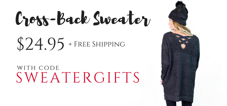 Style Steals at Cents of Style! Cross Back Sweaters for $24.95! FREE SHIPPING!