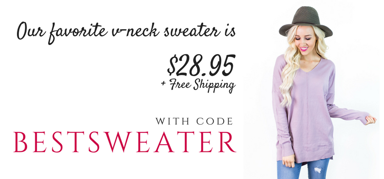 Still Available at Cents of Style! V-NECK PULLOVER SWEATER – Just $28.95! Free shipping!